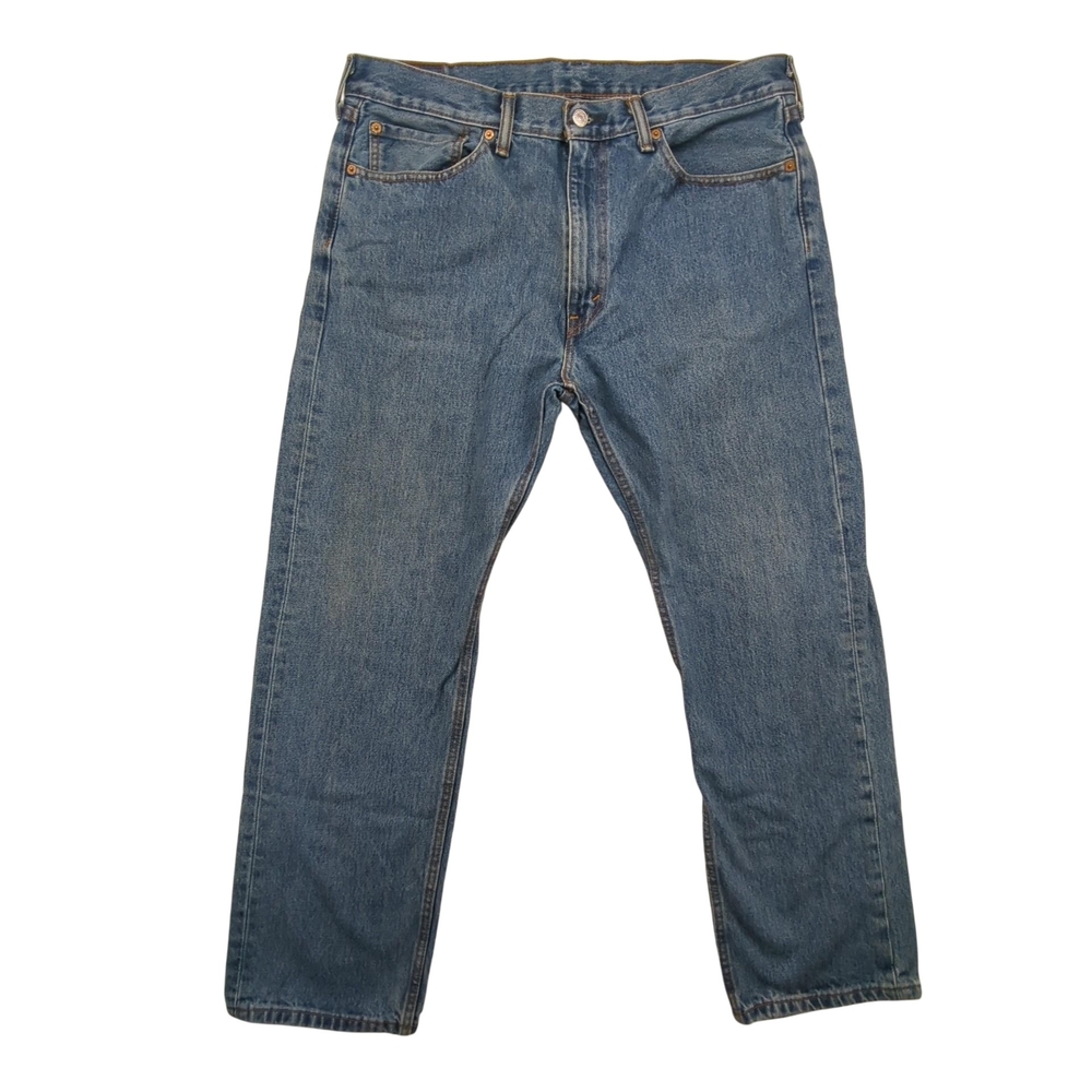 Levis 505 Jeans Mens 36x30 Blue Denim Straight Leg Zip Fly Classic USA Style